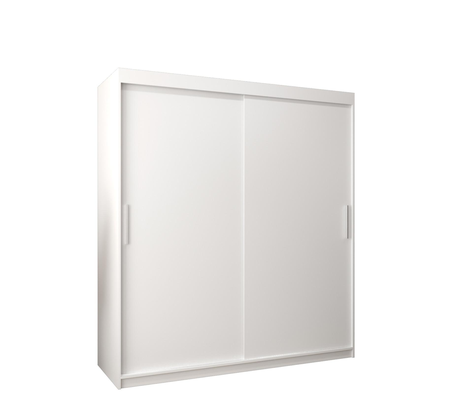 SCHIEBETÜRENSCHRANK TOKYO 200/180/62 2-türig - Silberfarben/Weiß, Holz/Kunststoff (180/200/62cm) - MÖBEL KRYSPOL