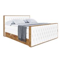 BOXSPRINGBETT mit Matratze H3|H4 und Lattenrost - LOLLI5-Z KING-120x200 - Weiß Kunstleder - Weiß, Holzwerkstoff (120/200cm) - ALTDECOR