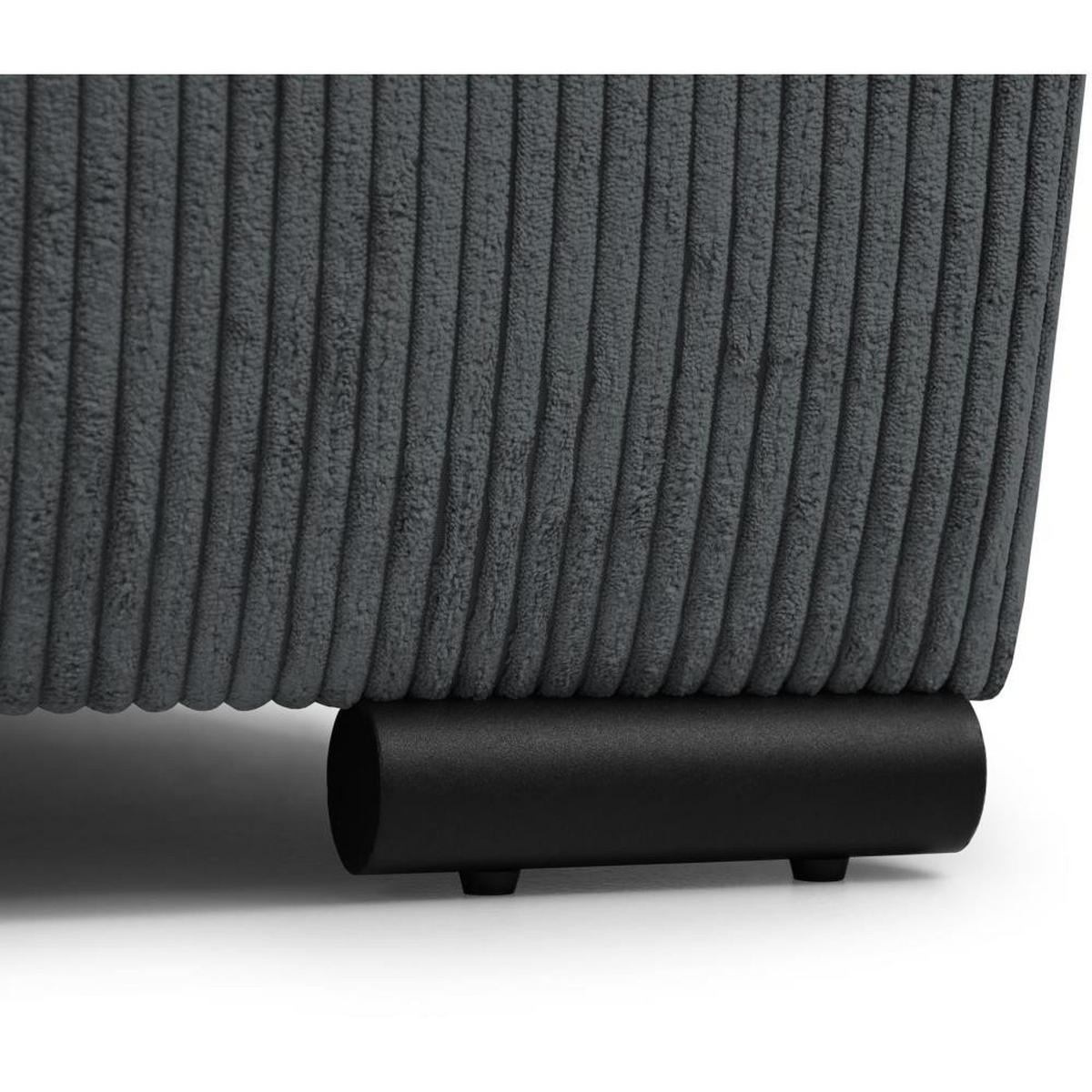 WOHNLANDSCHAFT Benny U grau - Schwarz/Grau, Textil/Metall (350/85/186cm) - Beautysofa