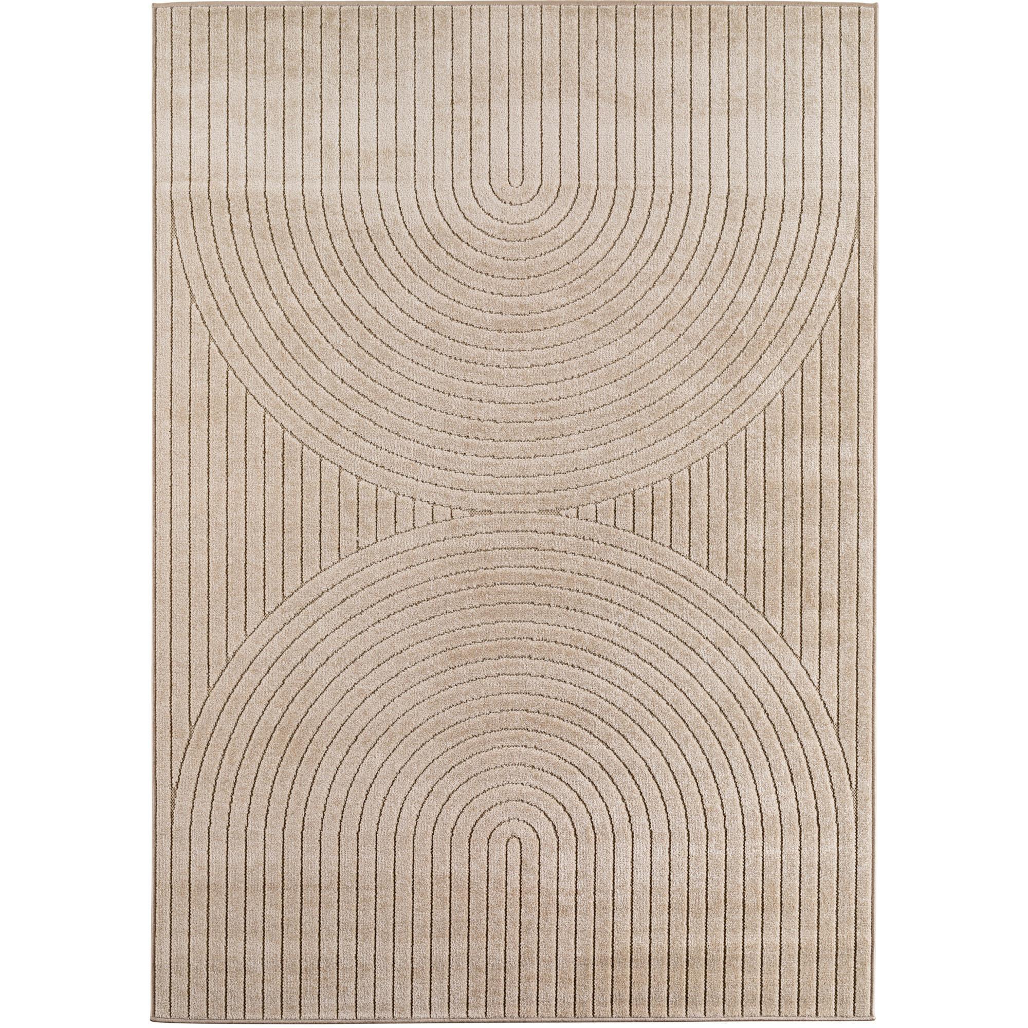 TEPPICH Outdoor ENGADIN in Beige, im Skandi-Stil mit 3D-Design, 140 x 200 cm - Beige, Textil (140/200cm) - KADIMA DESIGN