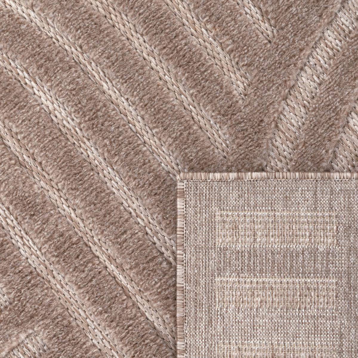 KURZFLORTEPPICH, mit Struktur, aus Polypropylen, Florhöhe 10 mm, Beige, 120 x 160 cm - Beige, Textil (120/160cm) - KADIMA DESIGN