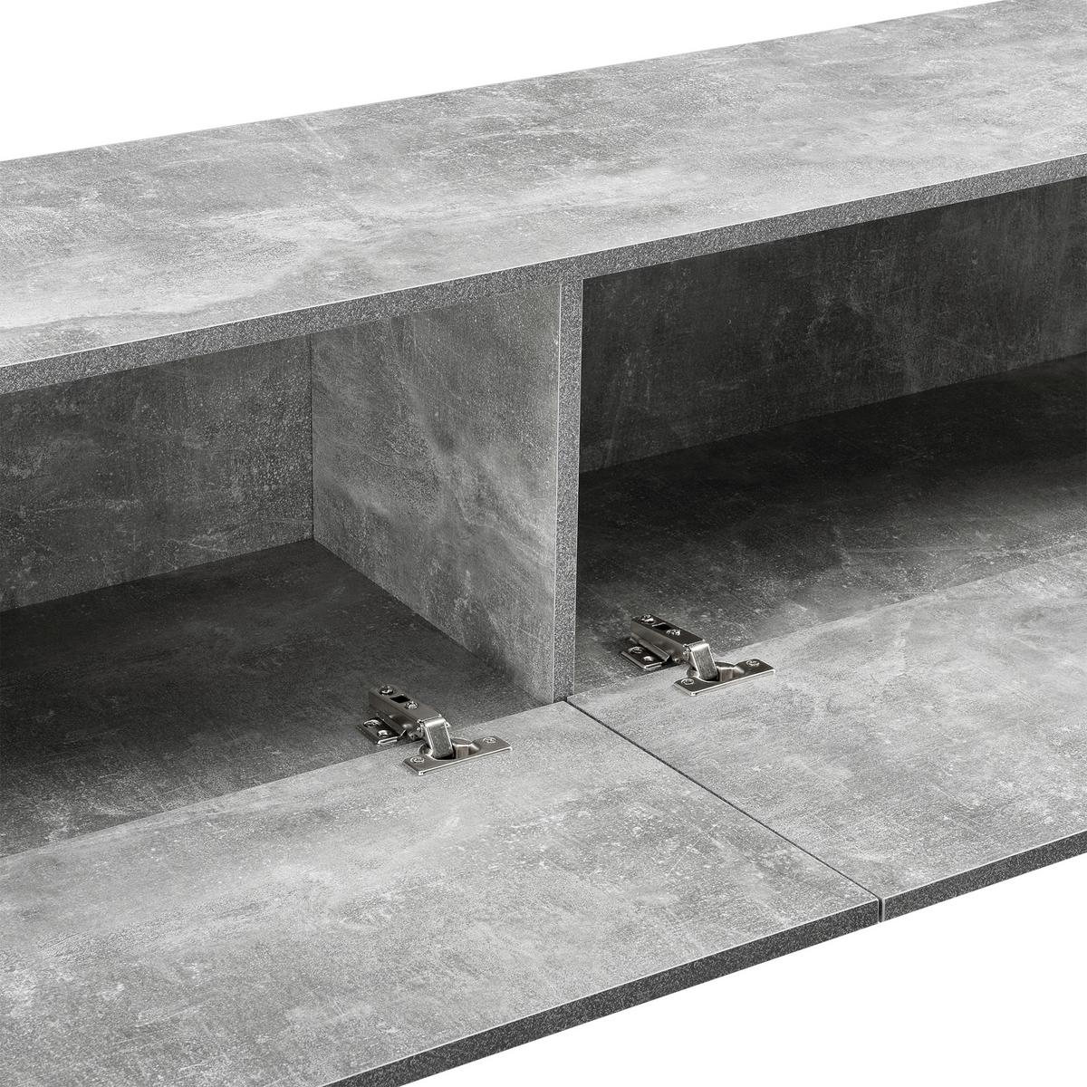 HÄNGELOWBOARD Evaton - Grau, Holzwerkstoff (140/30/33cm) - [en.casa]