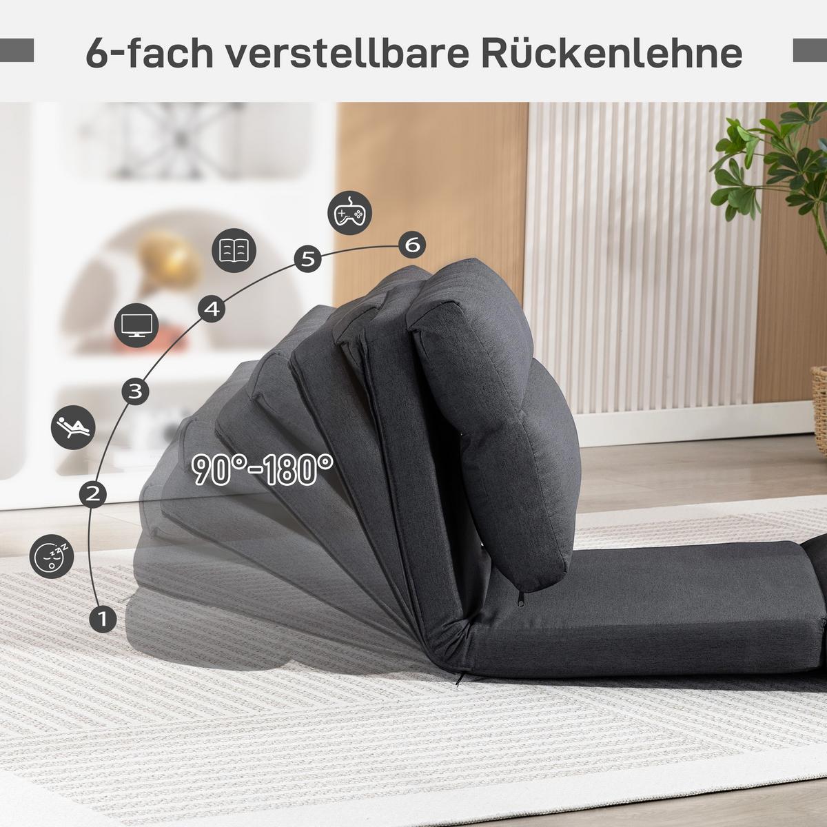 BODENSTUHL Polyester Metall Dunkelgrau - Dunkelgrau, Textil/Metall (72/56/70cm) - HOMCOM