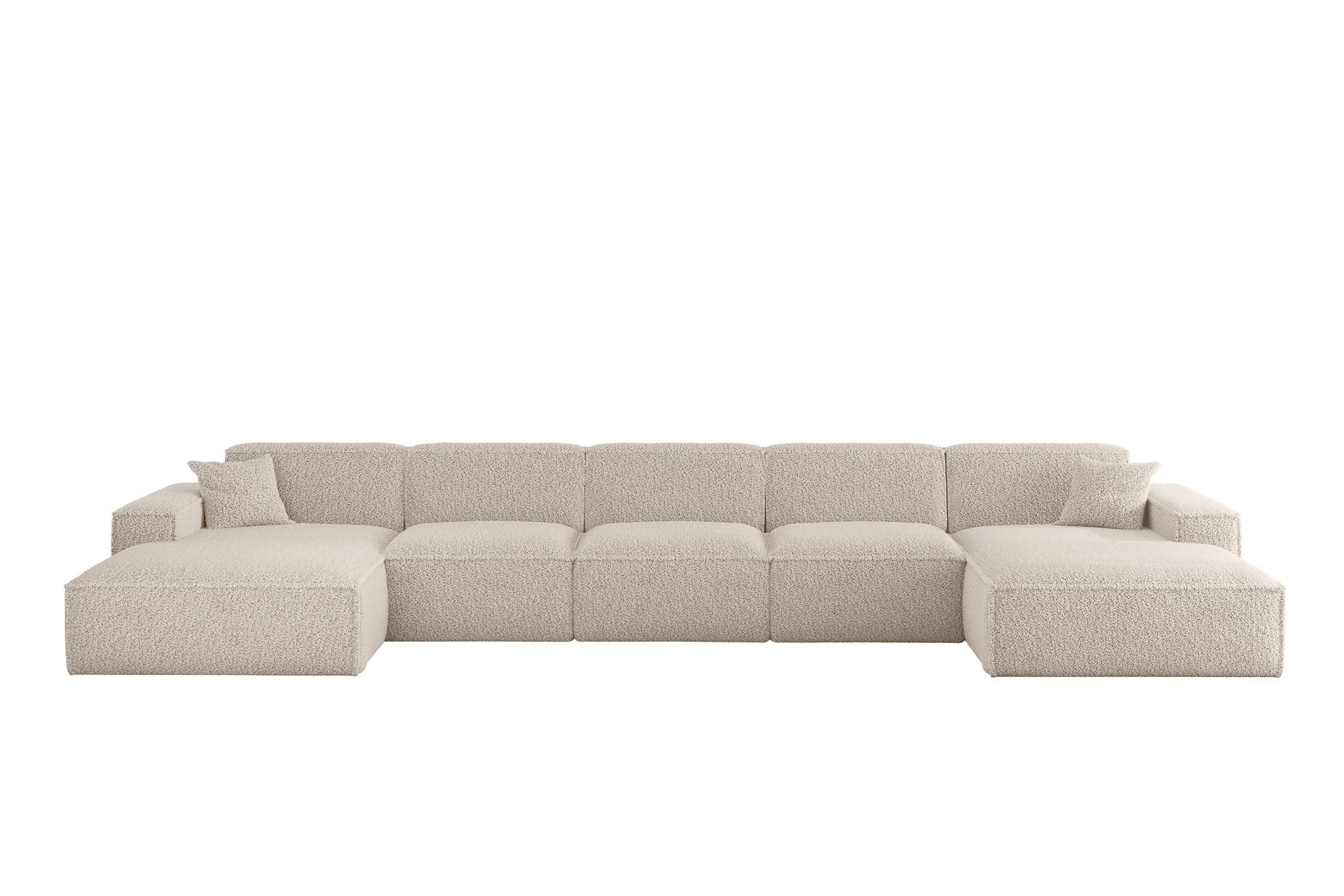 WOHNLANDSCHAFT Celes Premium Xl Sven - Weiß, Holzwerkstoff/Textil (462/73/165cm) - Fun Möbel