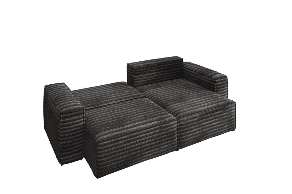 ECKSOFA Schlafsofa Madlen - Anthrazit, Holzwerkstoff/Textil (248/140cm) - Fun Möbel