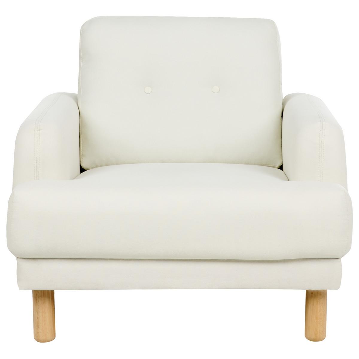 SESSEL Cremeweiß Tuve - Hellbraun/Weiß, Textil (88/85/90cm) - Beliani