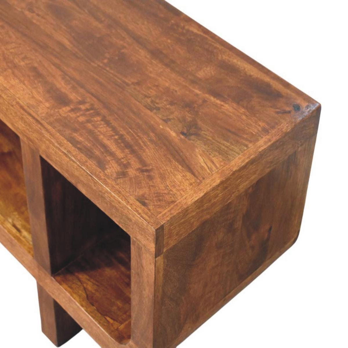 MEDIENMÖBEL Rich-Kastanien-Finish, 3 Regal-Einheiten, Braun - Dunkelbraun, Holz (35/50/120cm) - Artisan Furniture