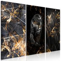 KUNSTDRUCK Schwarz 90/60 cm - Goldfarben/Schwarz, Textil (90/60cm) - KUNSTLOFT