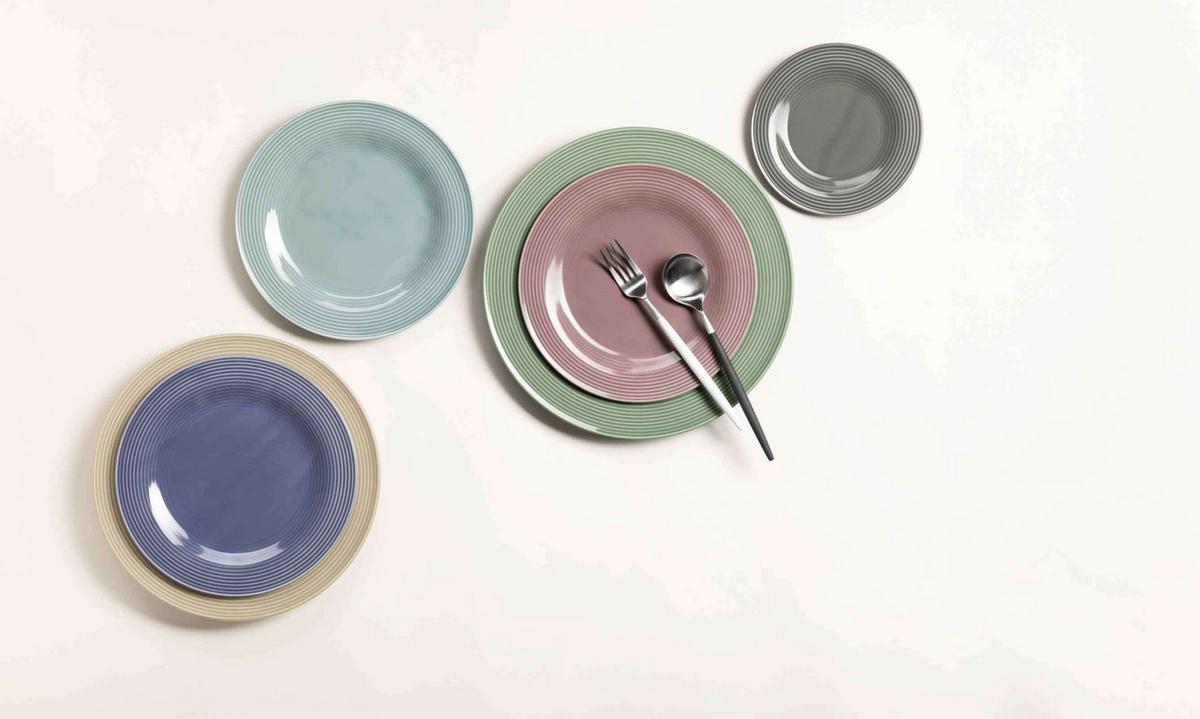 BROTTELLER Beat Color Glaze Altrosa ø 17 cm 6er Set - Dunkelrosa, Keramik (17cm) - Seltmann Weiden