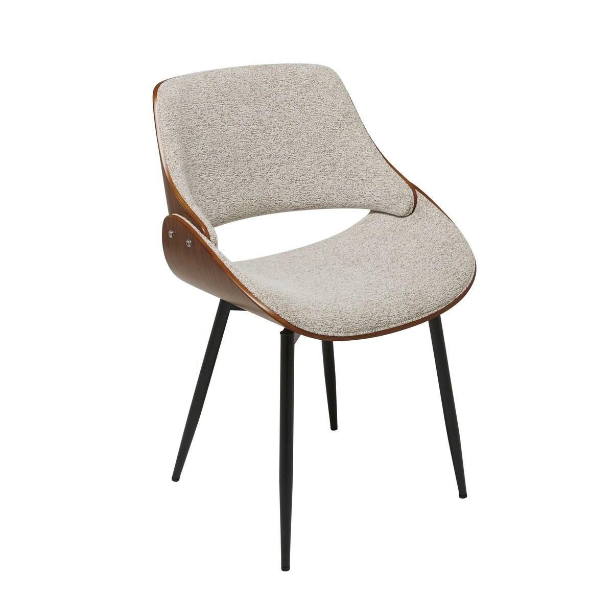 STUHL aus Nussbaum und Stoff L56 cm - MANNIX - Grau, Metall (54/78/61cm) - Signature