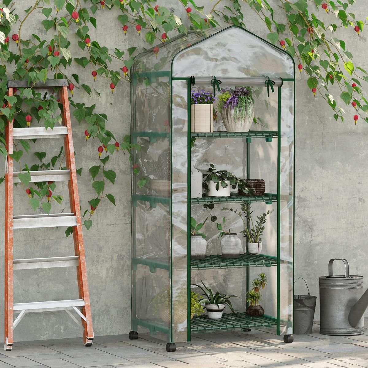 FOLIENGEWÄCHSHAUS, Stahl, Transparent - Transparent, Metall (50/165/69cm) - Outsunny