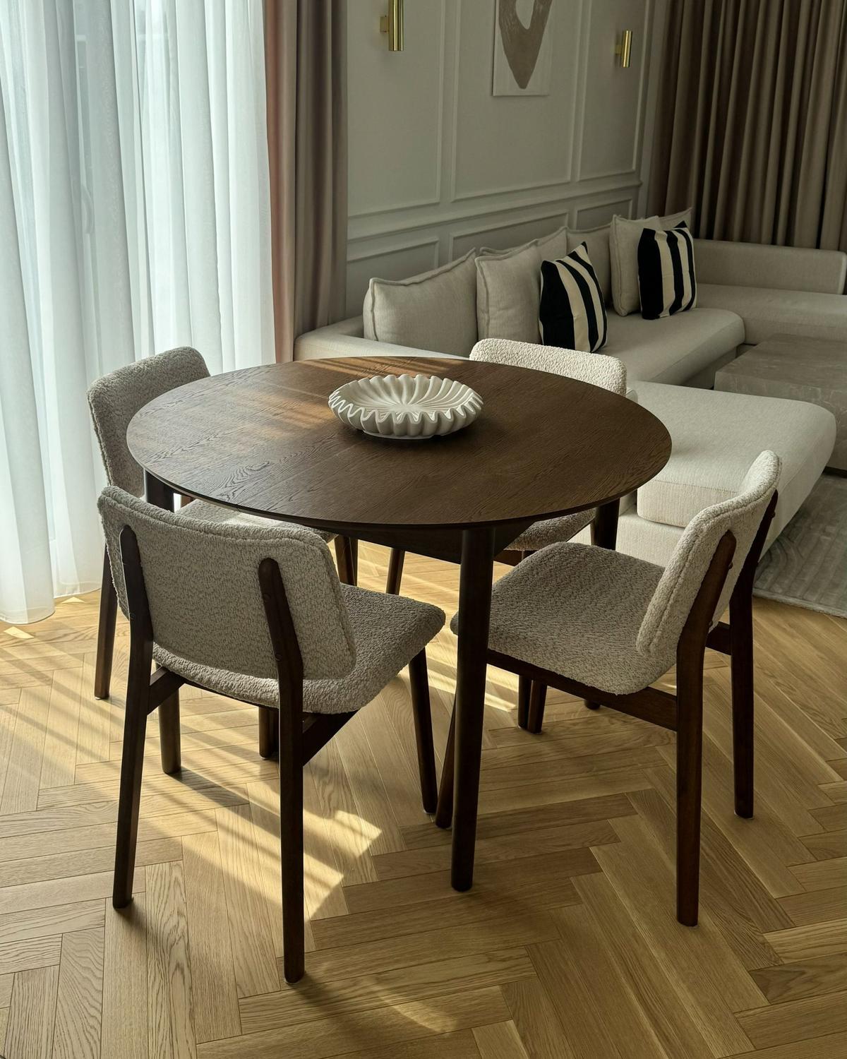 ESSZIMMERSTUHL 2er-Set Dunkelbraun Blane - Dunkelbraun/Beige, Holz (48/79/53cm) - Beliani