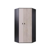 ECKKLEIDERSCHRANK Planet 02 L / P - Eichefarben/Schwarz, Holzwerkstoff (90/190/90cm) - MIRJAN24