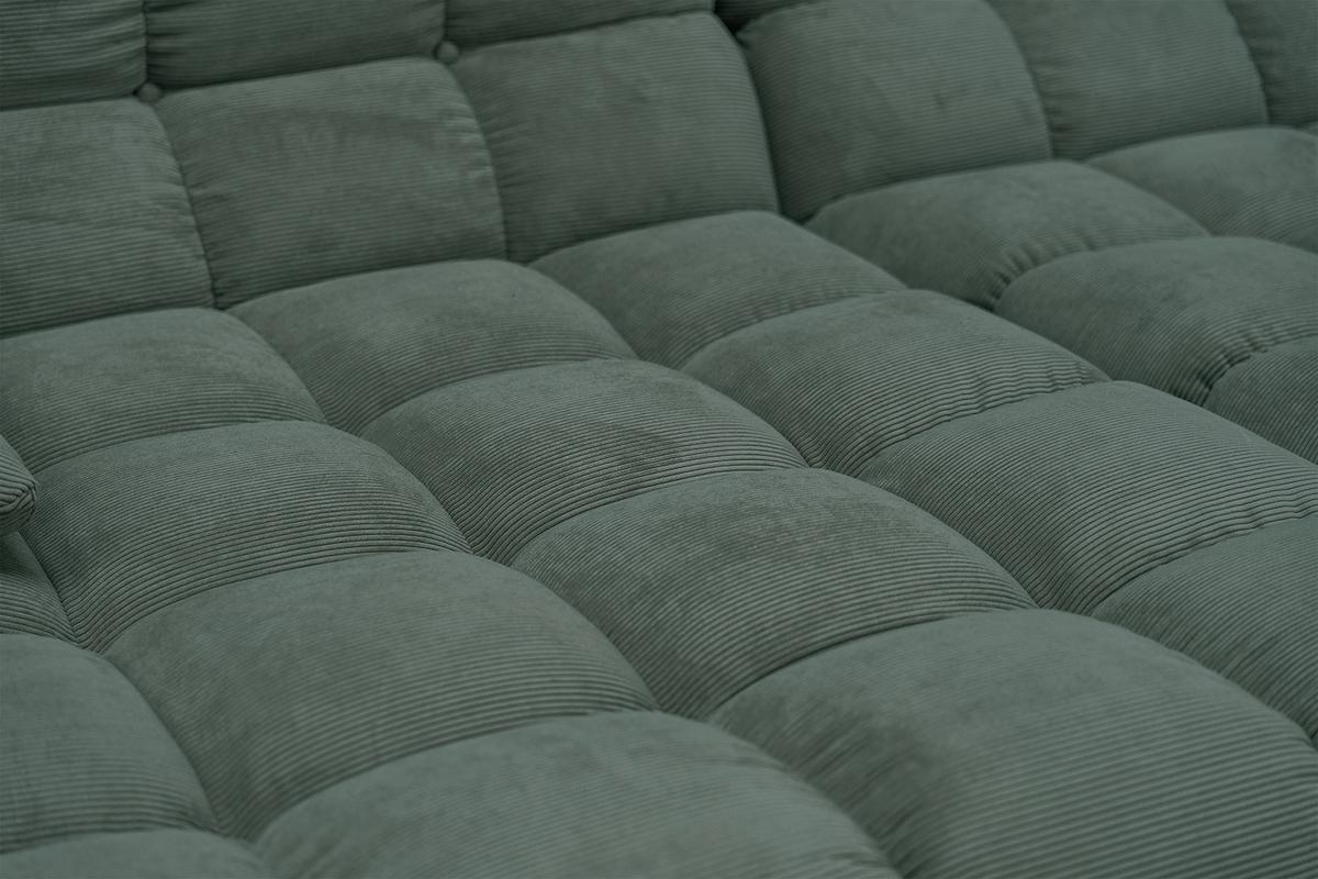 BIG SOFA VIVIEN Smaragdgrün Cord - Smaragdgrün/Schwarz, Kunststoff/Textil (296/85/178cm) - KAWOLA