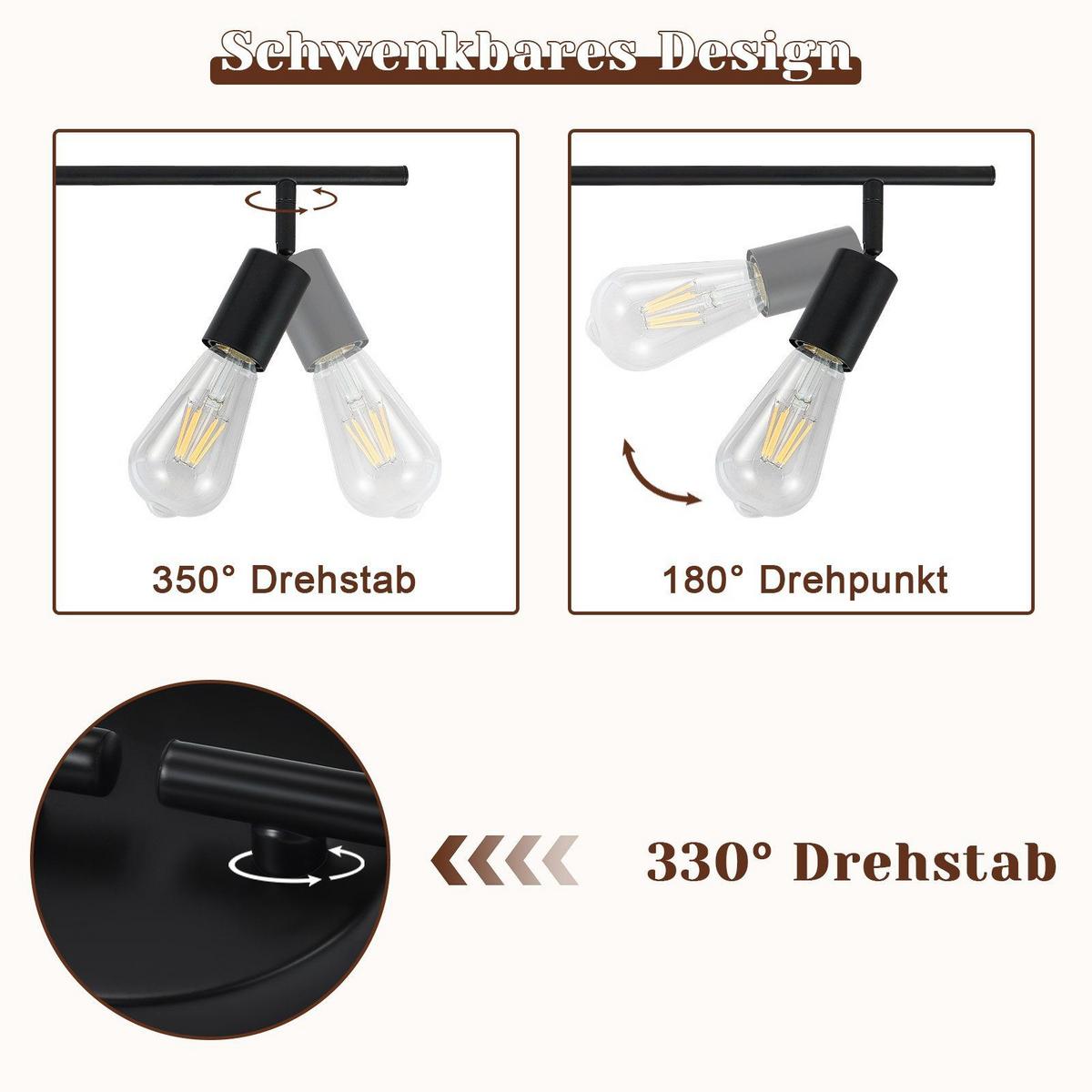 DECKENSTRAHLER Laser 4-flammig 75/9/16 cm - Schwarz, Metall (75/9/16cm) - Nettlife