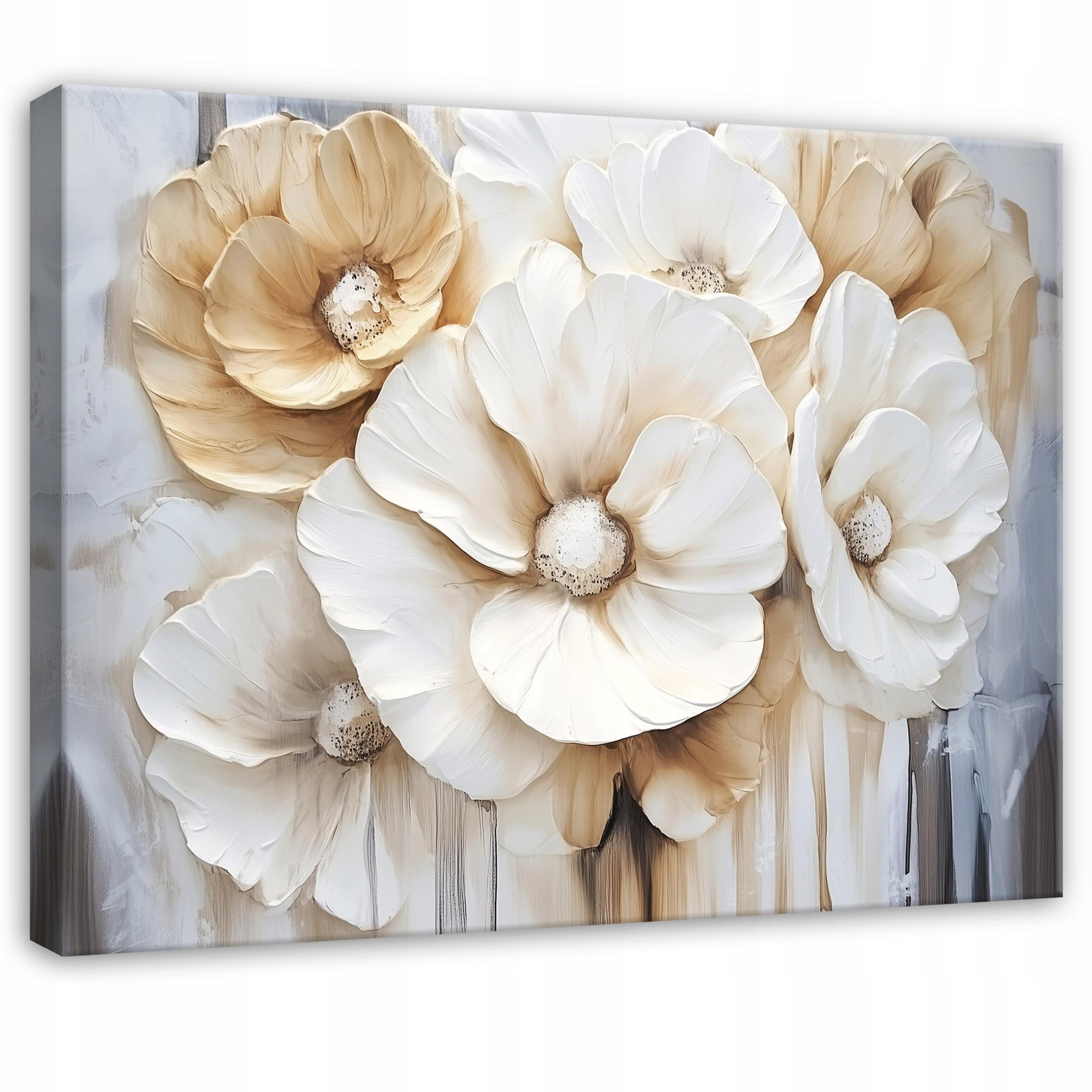 BILDER Abstrakt Blumen Gold Wohnzimmer 120x80 - Multicolor, Holzwerkstoff (120/80cm) - Wallarena