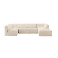 WOHNLANDSCHAFT Ottomane Rechts MOVO-L 345x180x78 cm Beige Cord - Beige, Holzwerkstoff/Kunststoff (180/78/345cm) - ALTDECOR