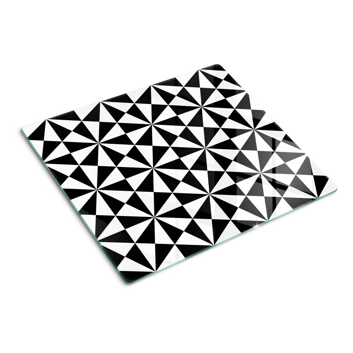 GLASPLATTE 60x52 cm Geometrische Figuren - Schwarz, Glas (60/0.4/52cm) - TULUP