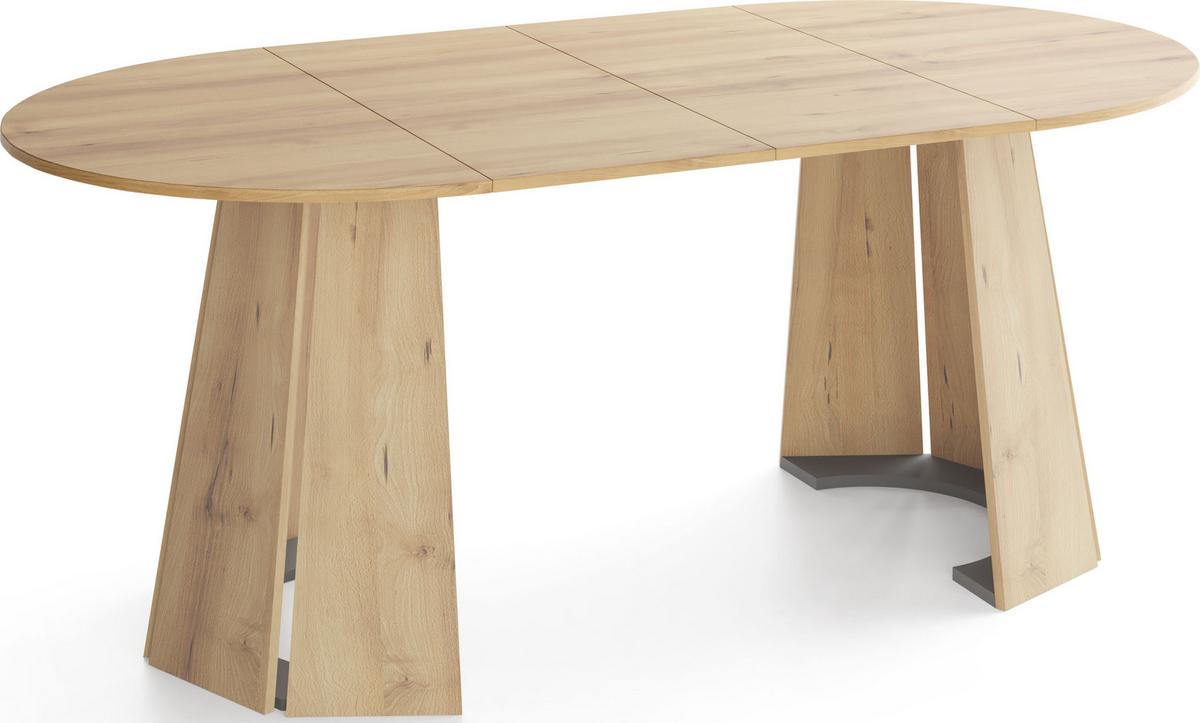 ESSTISCH Lunda rund ausziehbar verlängerbar, Buche Hellbraun 100-180/100/76 cm - Beige/Buchefarben, Holzwerkstoff (100/180/76cm) - WFL GROUP