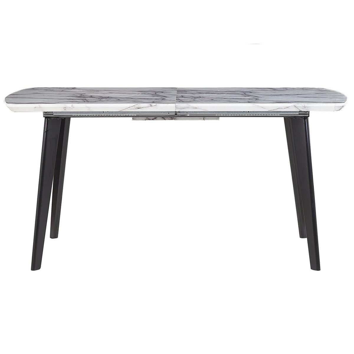 ESSTISCH 160-200/90/77 cm Weiß schwarz Rechteckig Mosby - Weiß, Holzwerkstoff (200/90/77cm) - Beliani