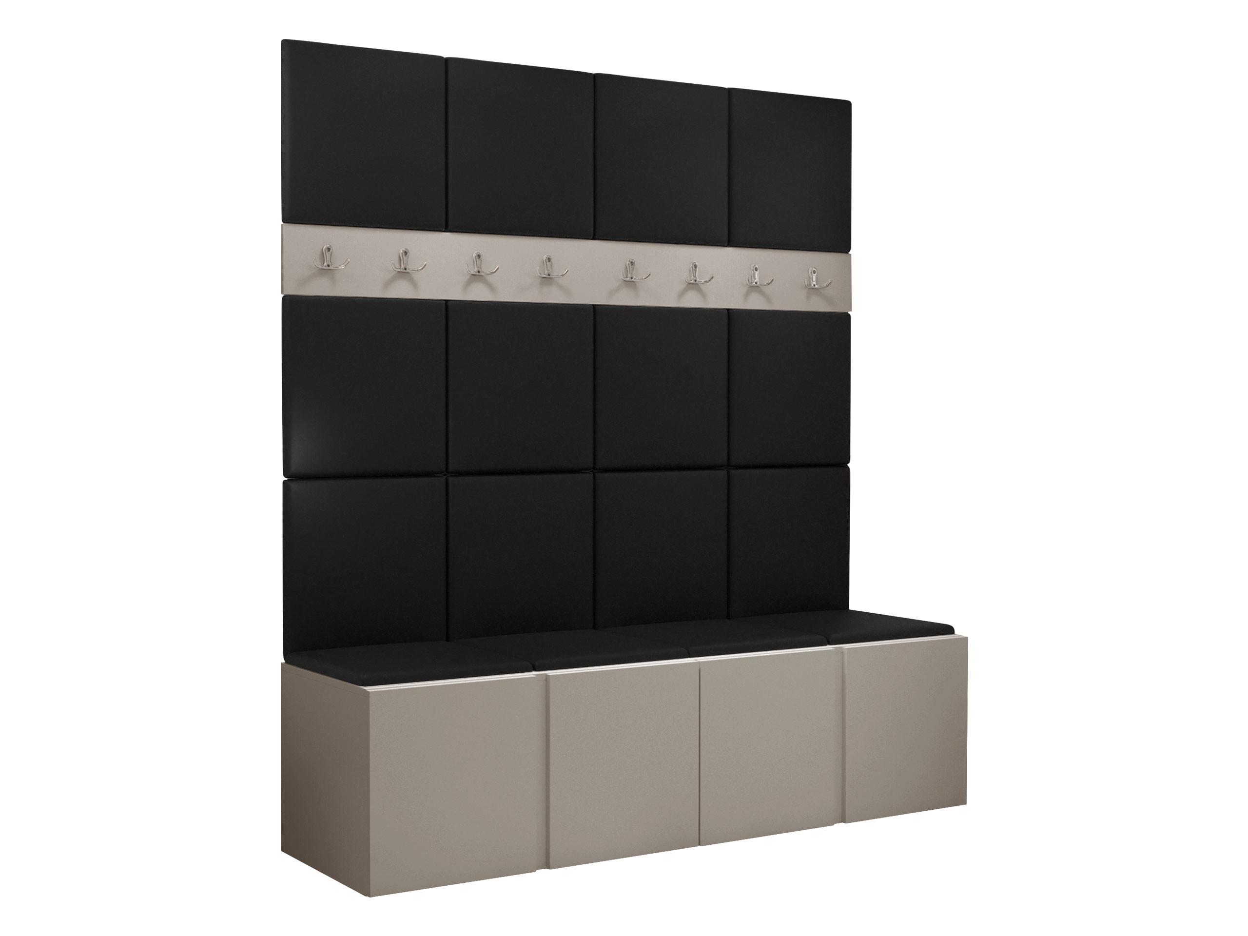 GARDEROBEN-SET Orion V - Kaschmir/Schwarz, Holzwerkstoff/Kunststoff (168/186/46cm) - MIRJAN24