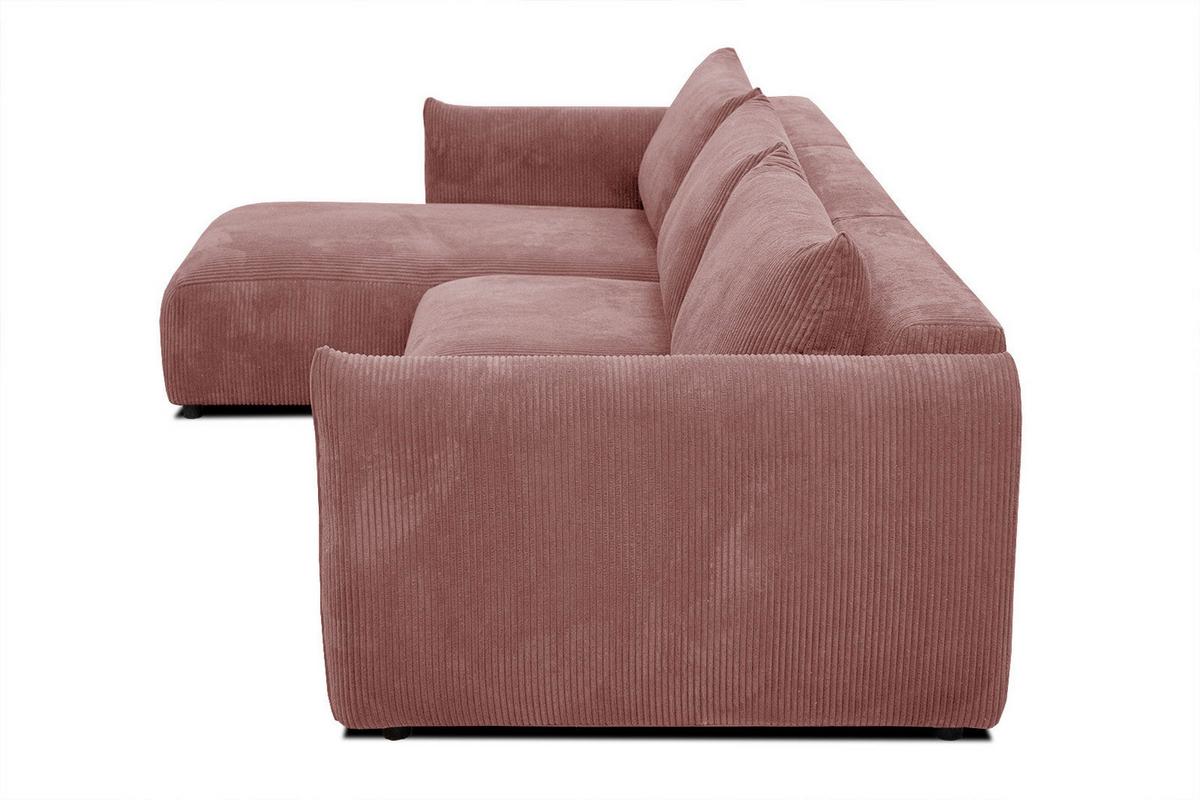 ECKSOFA TAUER 5-Sitzer, altrosa - Altrosa/Schwarz, Holzwerkstoff/Kunststoff (173/294cm) - Wozimo