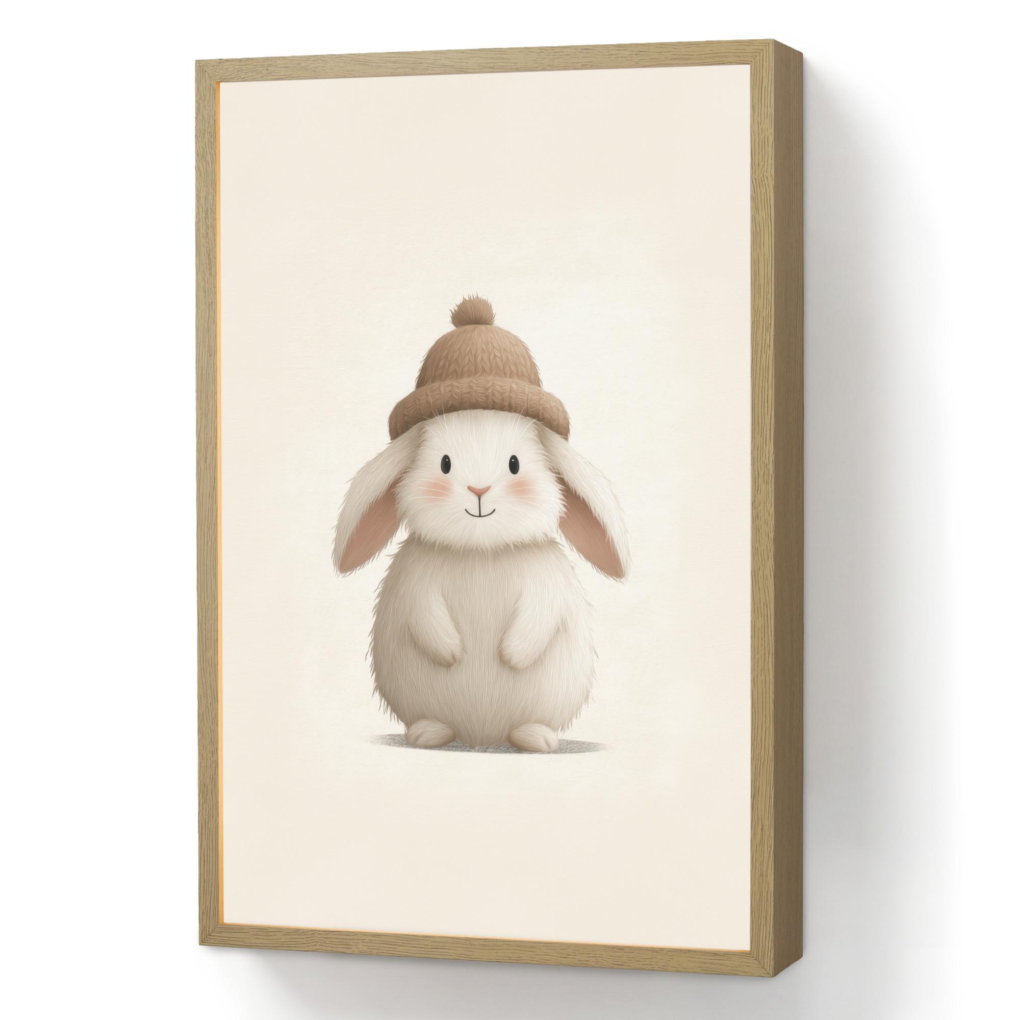 NACHTTISCHLAMPE MIT AKKU Kaninchen - Hut - Ohren - Beige 40x60 cm - Creme, Holzwerkstoff (8/40/60cm) - OnlyWow
