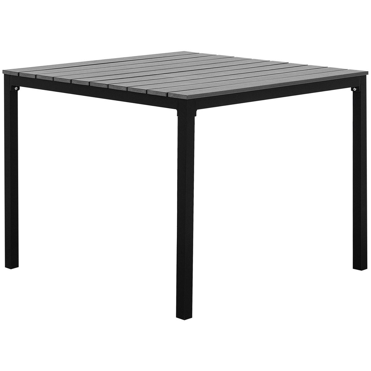 GARTENMÖBEL SET 4-Sitzer Kunstholz grau/schwarz Prato - Schwarz/Grau, Kunststoff - Beliani