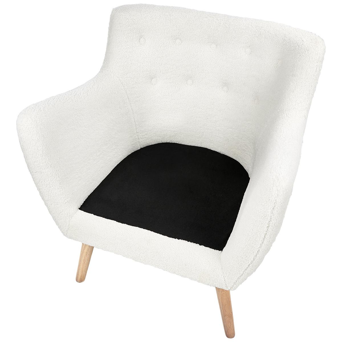 SESSEL Weiß Drammen - Weiß/Braun, Textil (71/84/54cm) - Beliani