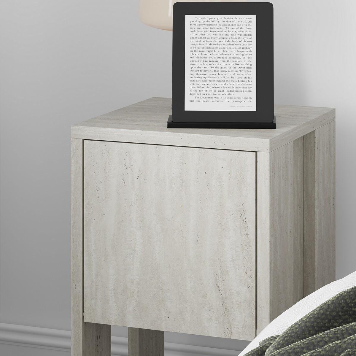NACHTTISCH 1 Tür aufklappbar Ema 30/30/55 cm - Beige, Holzwerkstoff (30/55/30cm) - Calicosy