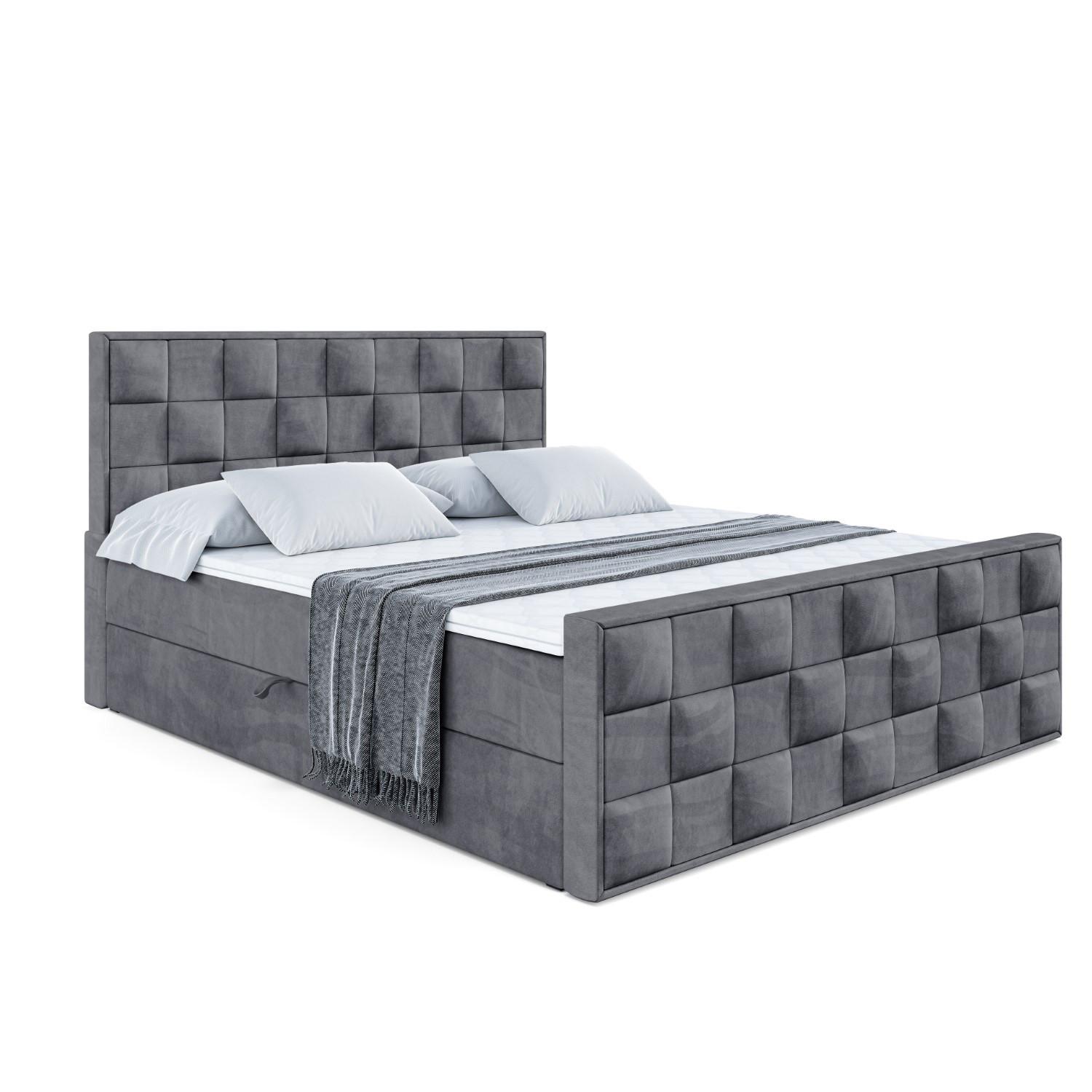 BOXBETT ZAFIRA - 140x200 - H4 - Dunkelgrau - Dunkelgrau, Holzwerkstoff (140/200cm) - ALTDECOR