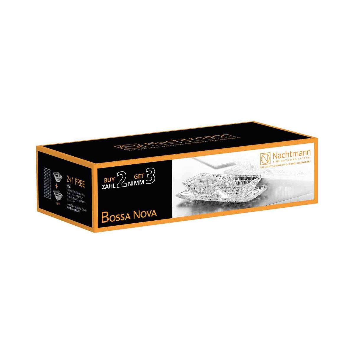 SERVIERPLATTEN Bossa Nova transparent 3-tlg. - Transparent, Glas (2/2/2cm) - Nachtmann