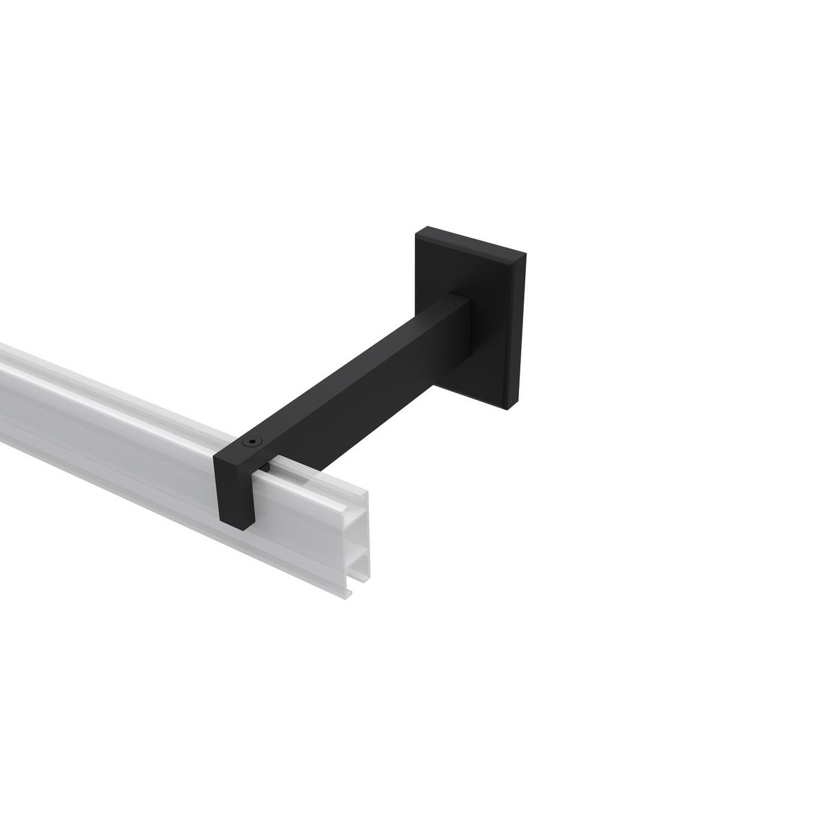 TRÄGER FÜR GARDINENSTANGEN INNENLAUF 14x35 mm, Smartline 1-läufig lang, Schwarz - Schwarz, Metall (14.5/6.5/4.5cm) - INTERDECO