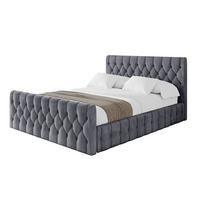 POLSTERBETT mit Bettkasten, Fußteil und Lattenrost, Boxbett mit Matratze H3/H4 - LARO-Z 180x200 Dunkelgrau - Dunkelgrau, Holzwerkstoff/Textil (180/200cm) - ALTDECOR