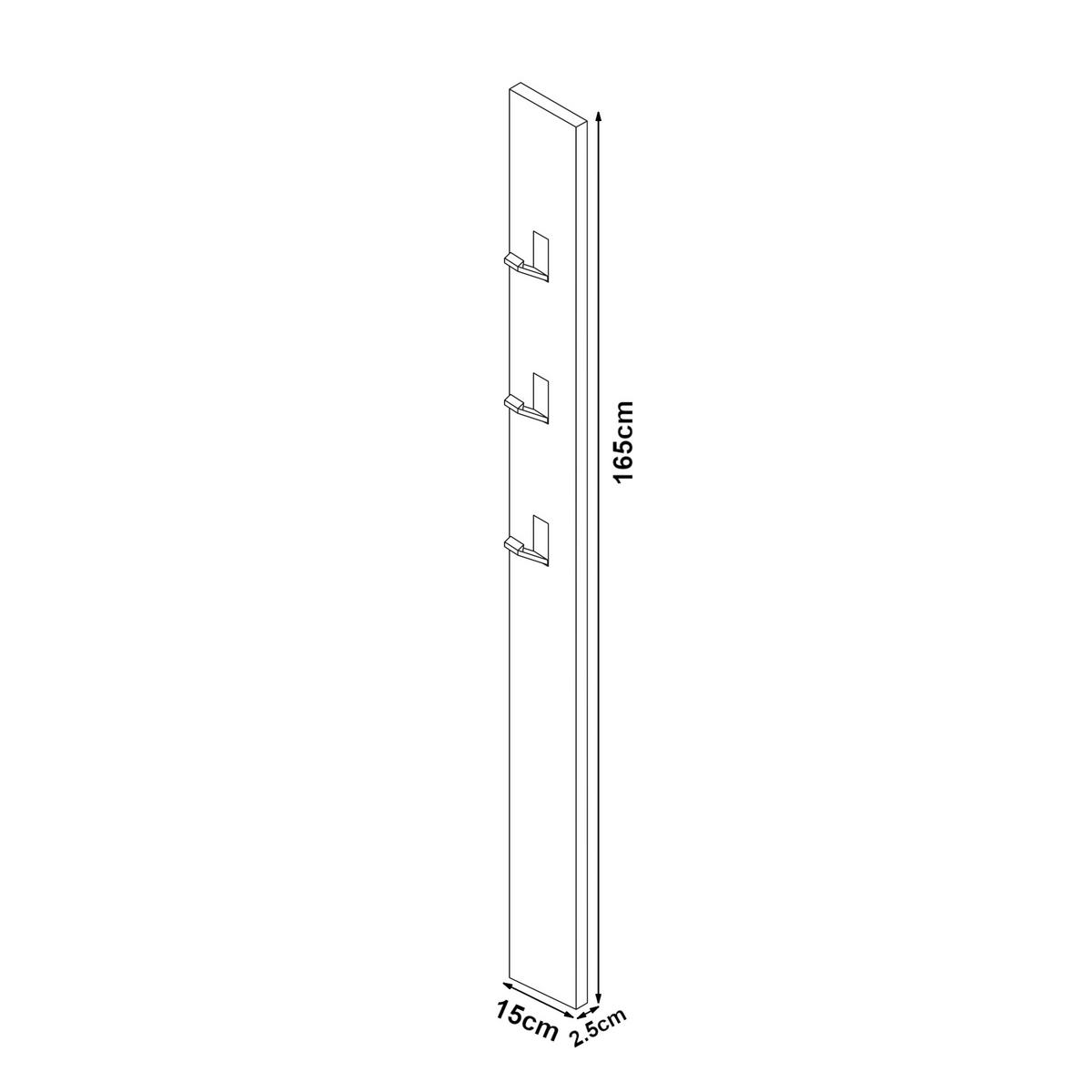 HAKENLEISTE Hansnes - Schwarz, Holzwerkstoff/Metall (15/165/3cm) - [en.casa]