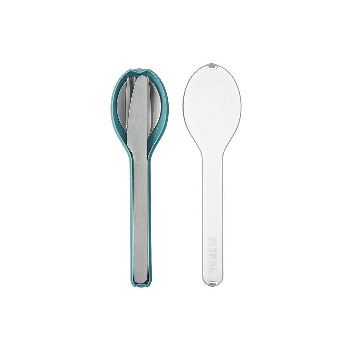 BESTECK-SET Ellipse Nordic Green - Türkis, Kunststoff/Metall - Mepal