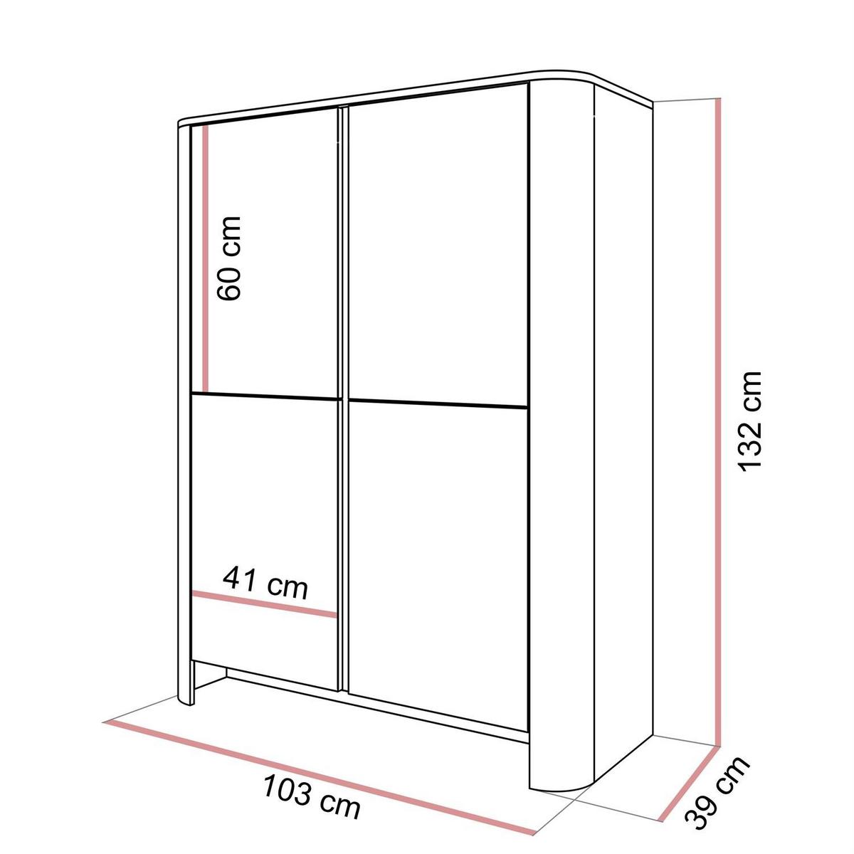 KOMMODE DESTINY II K-103 - Eichefarben, Holzwerkstoff (103/132/39cm) - Lookway