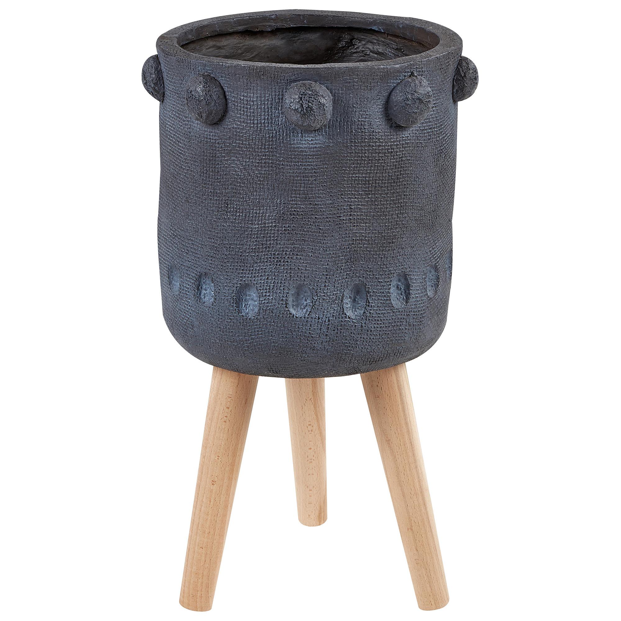BLUMENTOPF BEINEN Grau Brunnera - Hellbraun/Blau, Stein (55cm) - Beliani