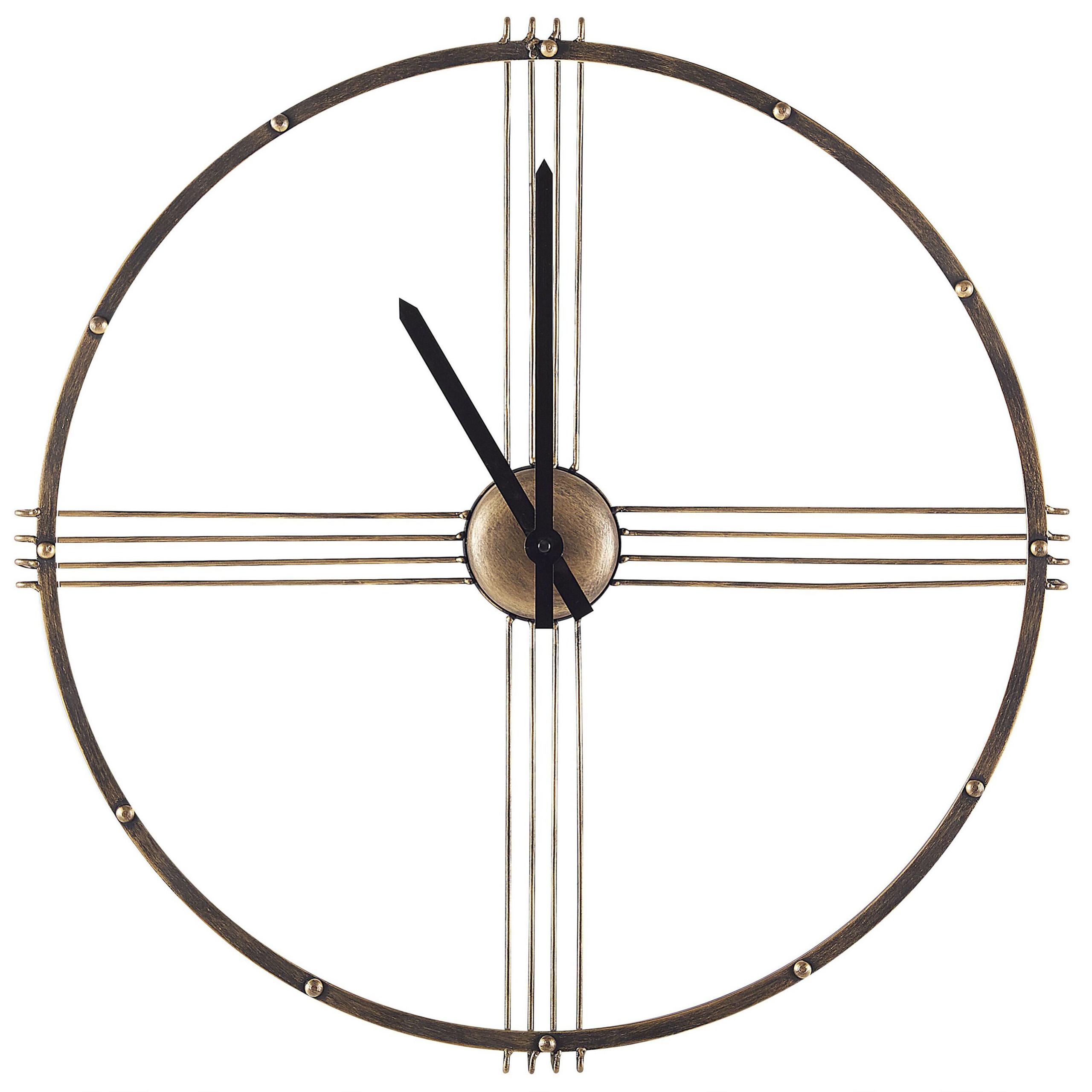 WANDUHR Metall gold/schwarz Ascona - Goldfarben, Metall (64/64/6cm) - Beliani