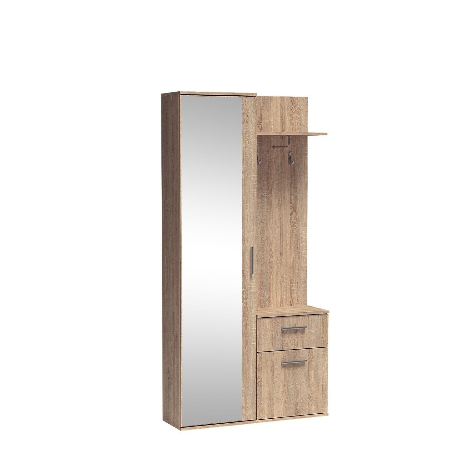 GARDEROBENSCHRANK RAMO 97/195/30 Modern Garderobenschrank Sonoma Eiche - Sonoma Eiche, Holzwerkstoff (97/195/30cm) - MASSENO
