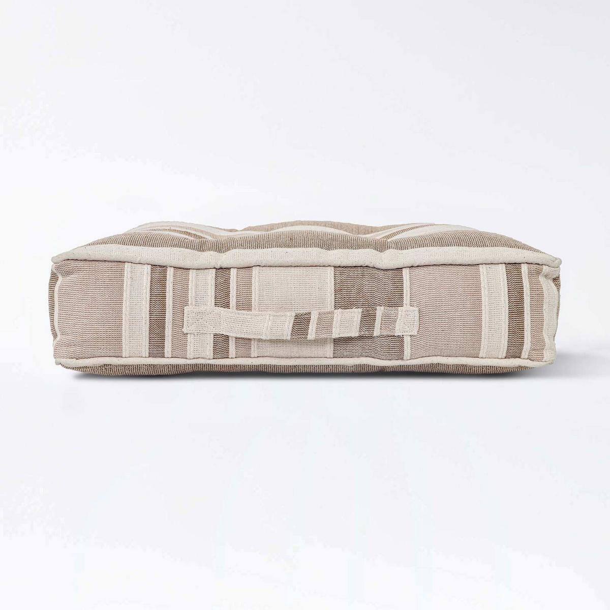 SITZKISSEN Morocco beige gestreift 40/40/8 cm - Beige, Textil (40/40/8cm) - Homescapes