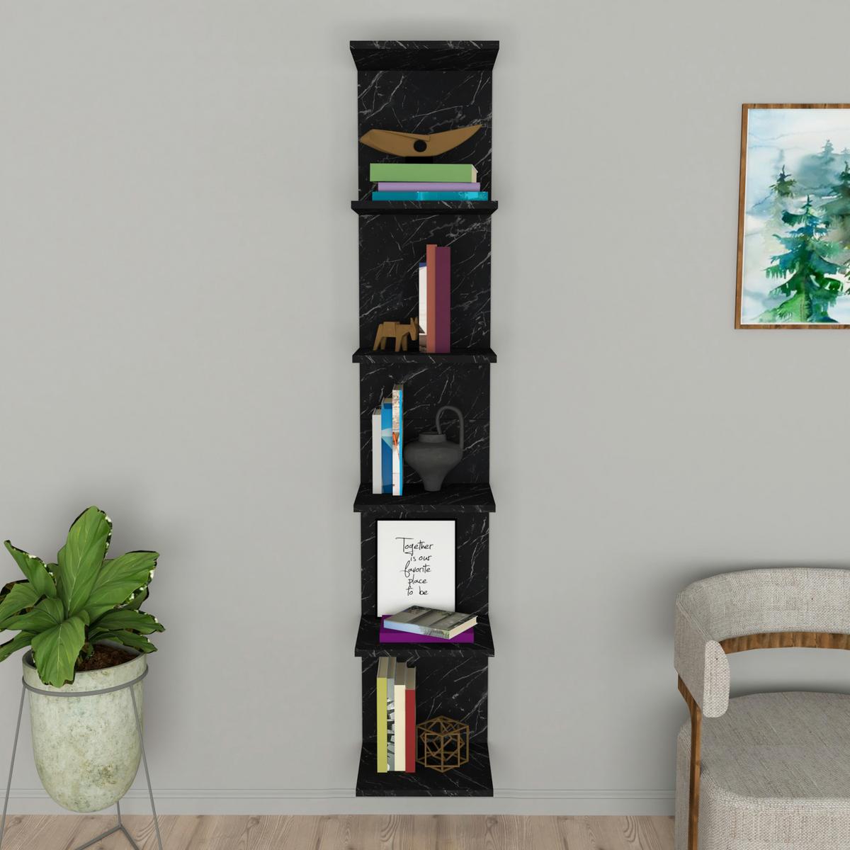 WANDREGAL Surahammar - Schwarz, Holzwerkstoff (34.5/180/31.5cm) - [en.casa]
