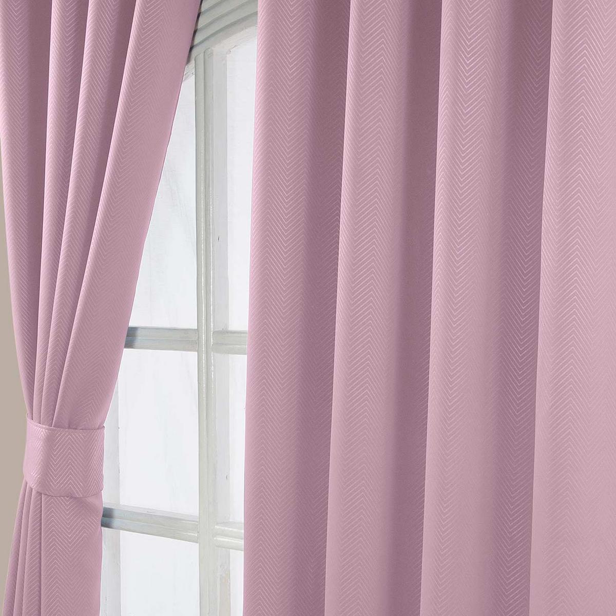 VERDUNKELUNGSVORHÄNGE Fischgrät mit Thermo-Funktion, Ösen 167/182 cm - Rosa, Textil (167/182cm) - Homescapes