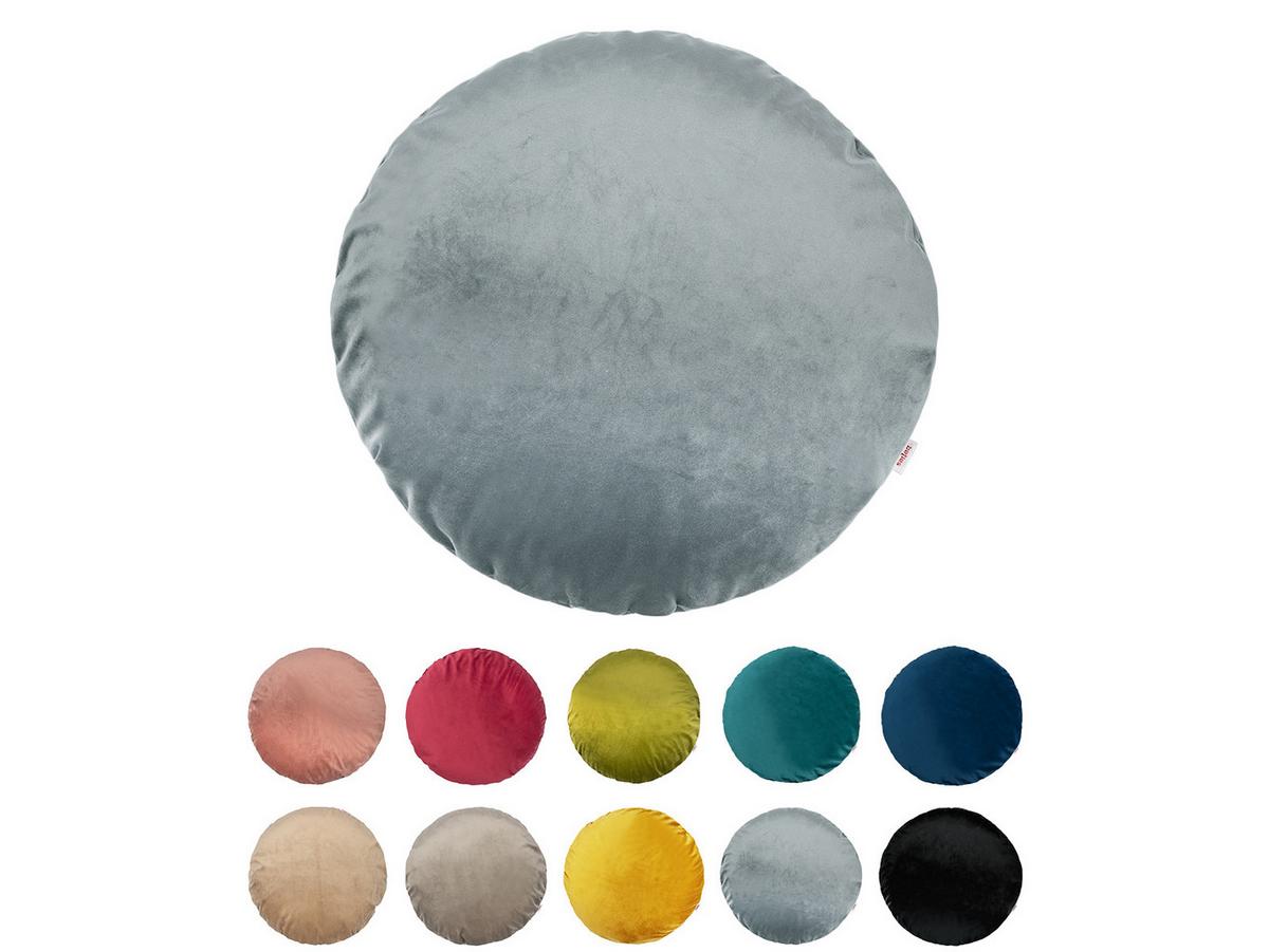 KISSENHÜLLE Rund Samt&Sonders stein-grau 40 cm Ø - Grau, Textil (40/40cm) - beties Heimtextil