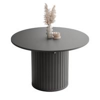 ESSTISCH Ausziehbar, geriffelt 120-160, Schwarz - Schwarz, Holzwerkstoff (120/160/77cm) - Idohome