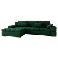 ECKSOFA Bangkok Premium, Seite: Links - Smaragdgrün/Silberfarben, Holz/Textil (310/175cm) - MIRJAN24