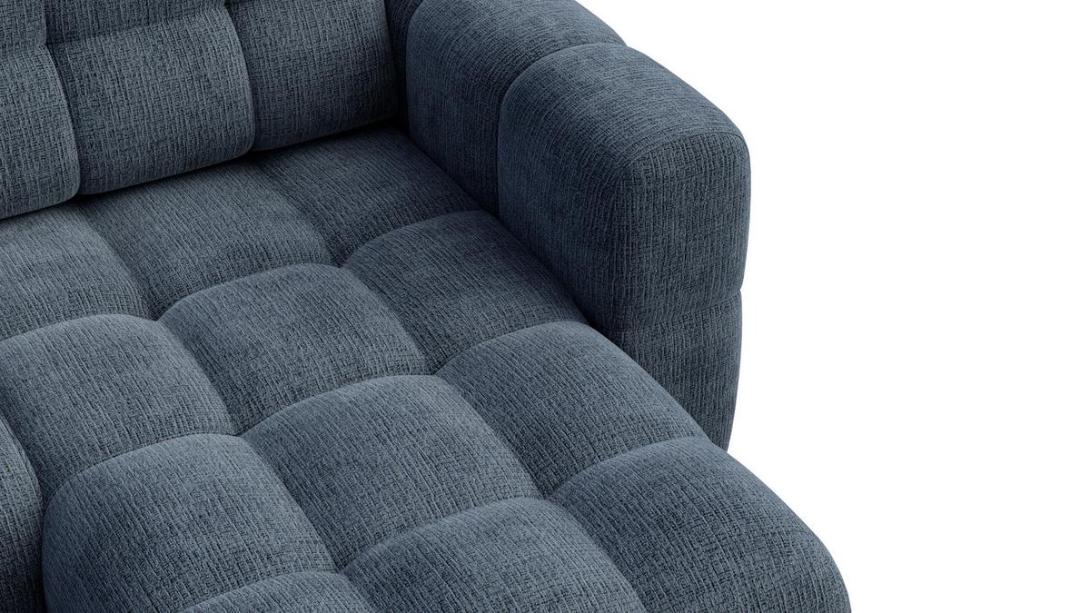 ECKSOFA CLOUDI 4-Sitzer rechts, marineblau - Blau/Schwarz, Holz/Textil (294/160cm) - Wozimo