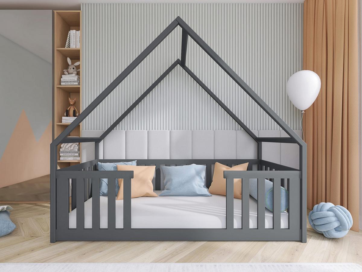 HAUSBETT Bee - Grau, Holz (90/200cm) - MIRJAN24
