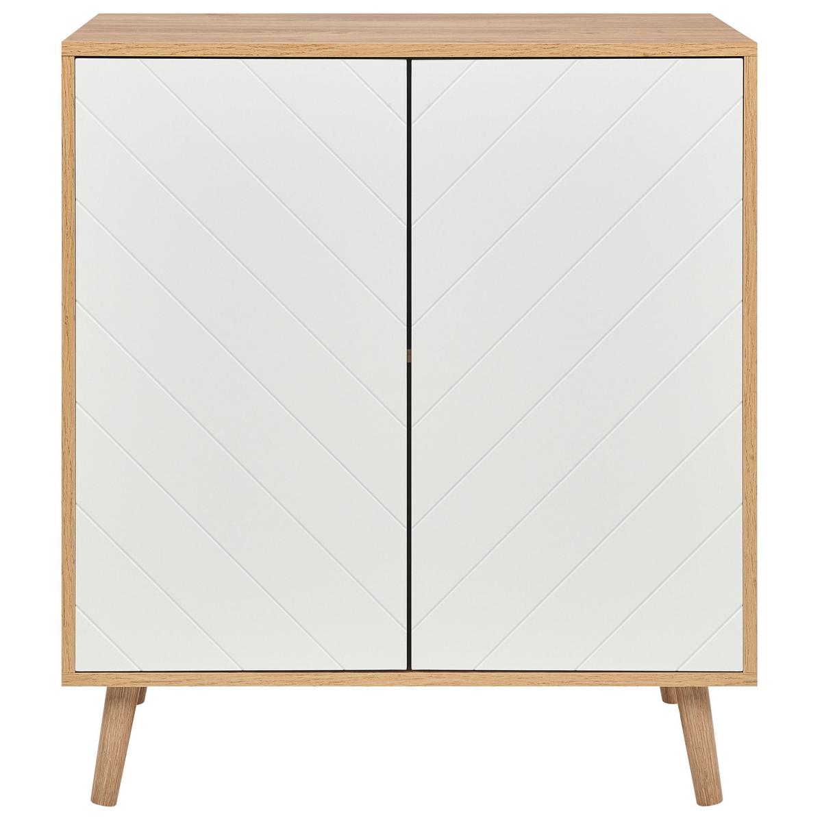 SCHRANK Weiß Bristow - Weiß, Holzwerkstoff (40/76/84cm) - Beliani