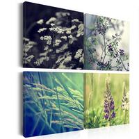 KUNSTDRUCK Grün 40/40 cm - Weiß/Grün, Textil (40/40cm) - KUNSTLOFT